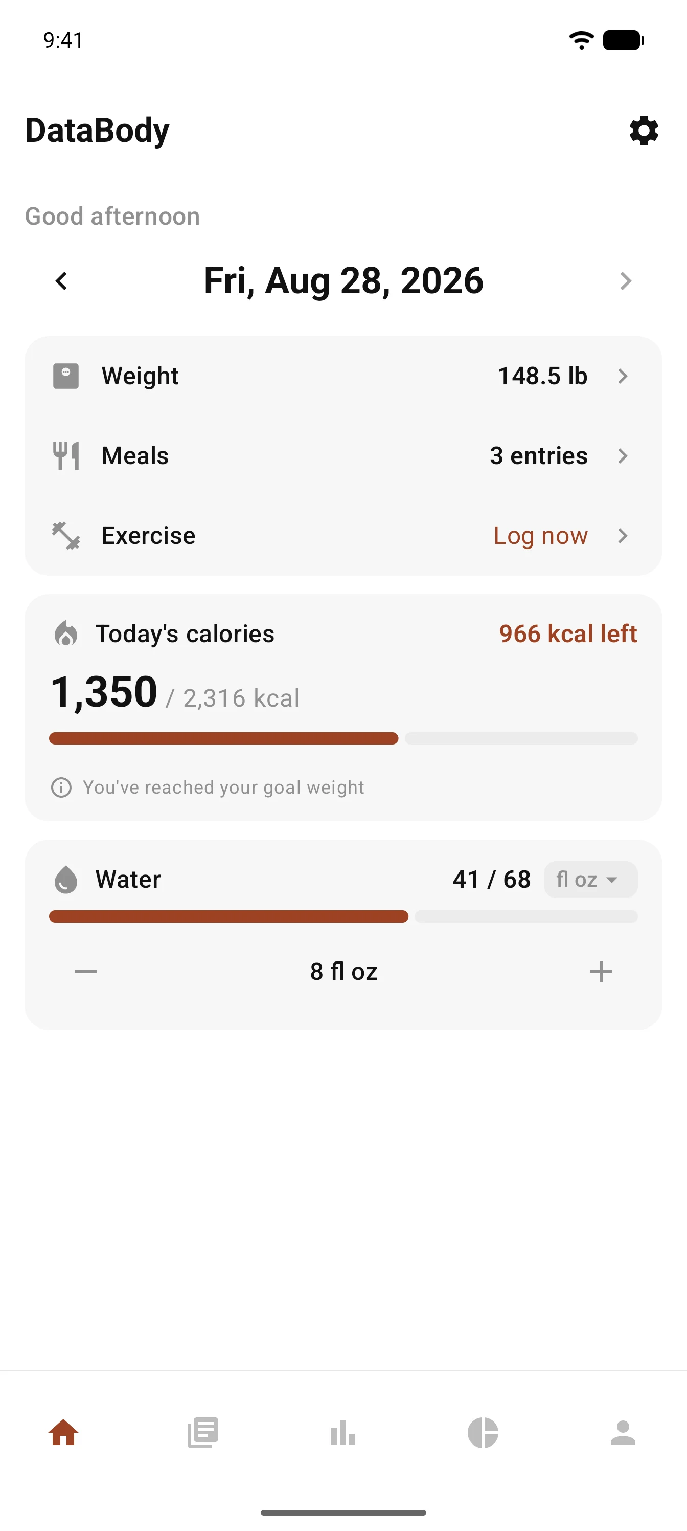 DataBody: Weight & Diet Log screenshot